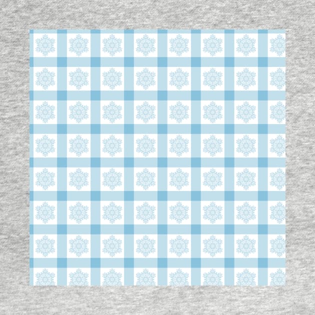 Festive Farmhouse Snowflake Checkerboard - Light Blue - Cozy Winter Collection by GenAumonier